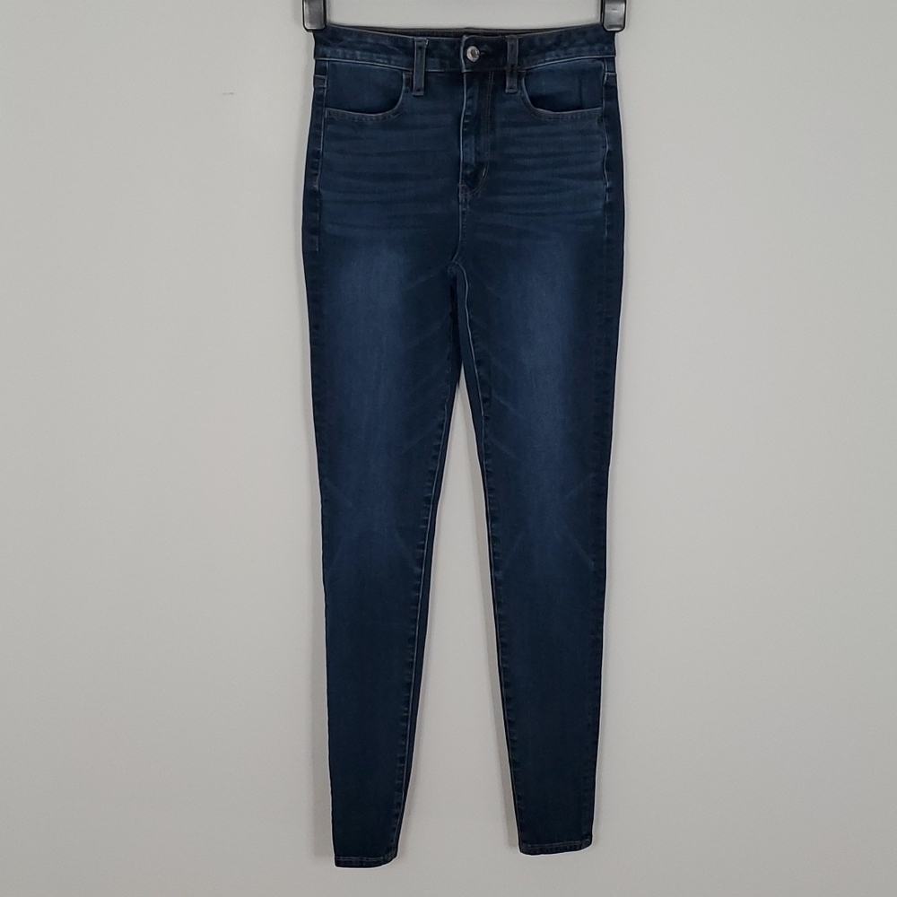 AMERICAN Eagle 360 next level stretch dark wash super high rise jeggings